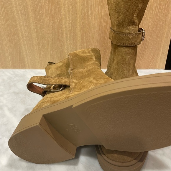 Zara Split Leather Suede Boots - Picture 2 of 7